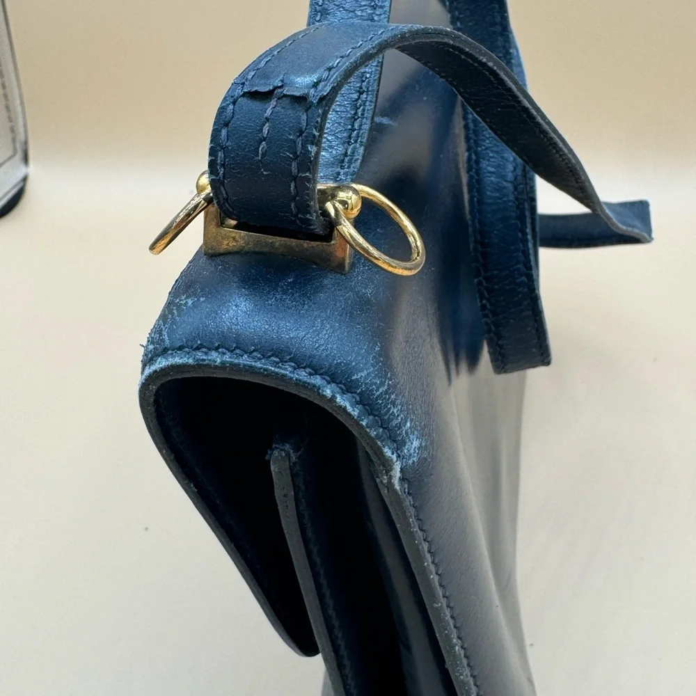 Hérmes Box Dolly Navy Leather Shoulder Bag - Picture 6 of 12